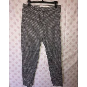 H&M navy printed slim fit trousers